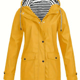 Damen Jacke mit Gestreiftem Futter – Stilvoll & Wasserdicht