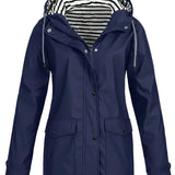 Damen Jacke mit Gestreiftem Futter – Stilvoll & Wasserdicht