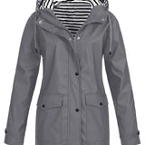 Damen Jacke mit Gestreiftem Futter – Stilvoll & Wasserdicht