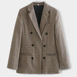 Damen Blazer mit Karomuster – Maßgeschneidert & Elegant