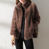 Damen Fleece Pullover mit Hohem Kragen – Weich & Warm