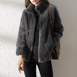 Damen Fleece Pullover mit Hohem Kragen – Weich & Warm