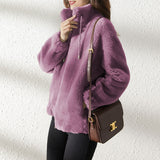 Damen Fleece Pullover mit Hohem Kragen – Weich & Warm