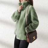 Damen Fleece Pullover mit Hohem Kragen – Weich & Warm