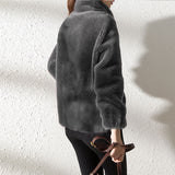 Damen Fleece Pullover mit Hohem Kragen – Weich & Warm