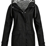 Damen Jacke mit Gestreiftem Futter – Stilvoll & Wasserdicht