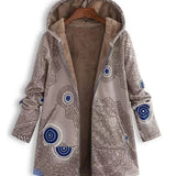Damen Kapuzenjacke mit Futter – Weich & Gemustert