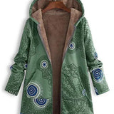 Damen Kapuzenjacke mit Futter – Weich & Gemustert