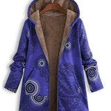 Damen Kapuzenjacke mit Futter – Weich & Gemustert