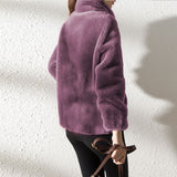 Damen Fleece Pullover mit Hohem Kragen – Weich & Warm
