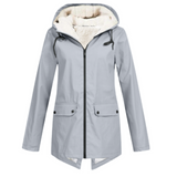 Damen Zip-Up Jacke mit Sherpa-Futter – Warm & Bequem
