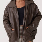 Carol – Übergroße Lederjacke