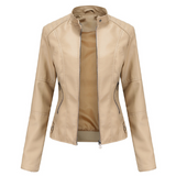 Isabella – Damen Lederjacke mit Stehkragen