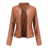 Isabella – Damen Lederjacke mit Stehkragen