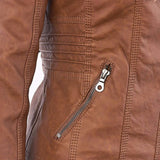 Stilvolle Lederjacke mit Kapuze