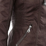 Stilvolle Lederjacke mit Kapuze