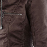 Stilvolle Lederjacke mit Kapuze