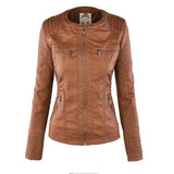 Stilvolle Lederjacke mit Kapuze