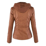 Stilvolle Lederjacke mit Kapuze