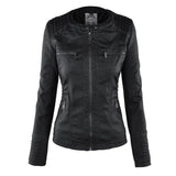 Stilvolle Lederjacke mit Kapuze