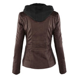 Stilvolle Lederjacke mit Kapuze